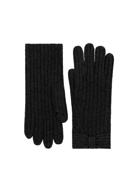 Women's Ribbed Bow Glove in Black