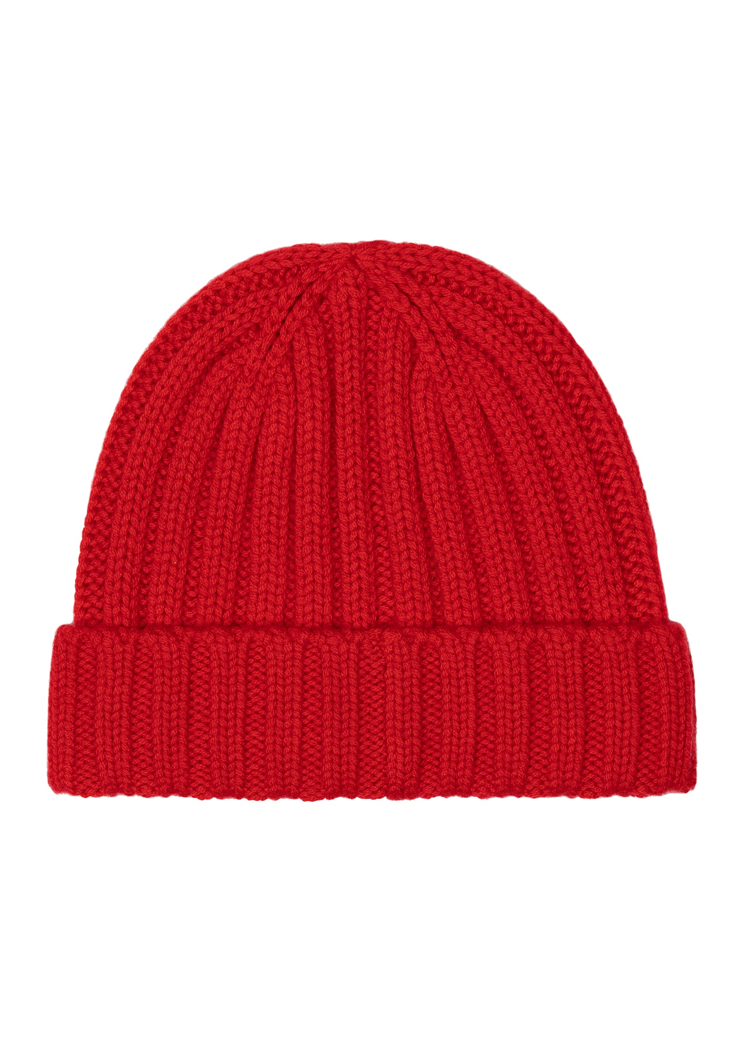 H153 RED - Hestia Ribbed Beanie in Red