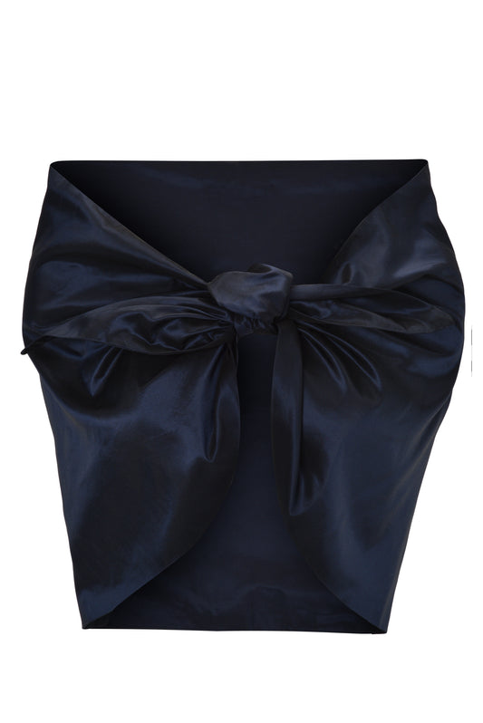 Navy silk taffeta crescent wrap available also in Black & Diamond