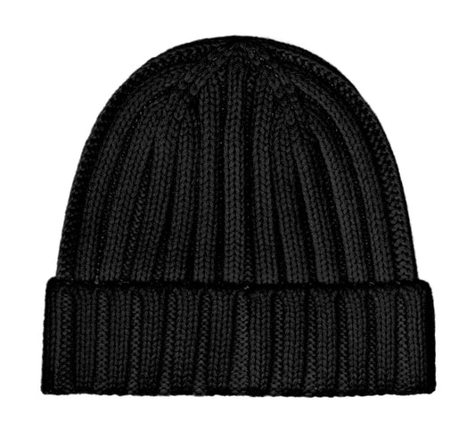 Women's Hestia Ribbed Beanie in Black