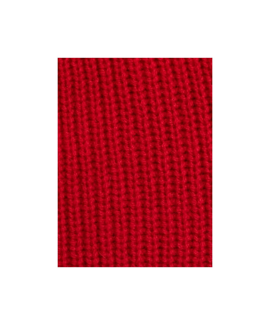 H155 RED - Thick Rib Beanie Red