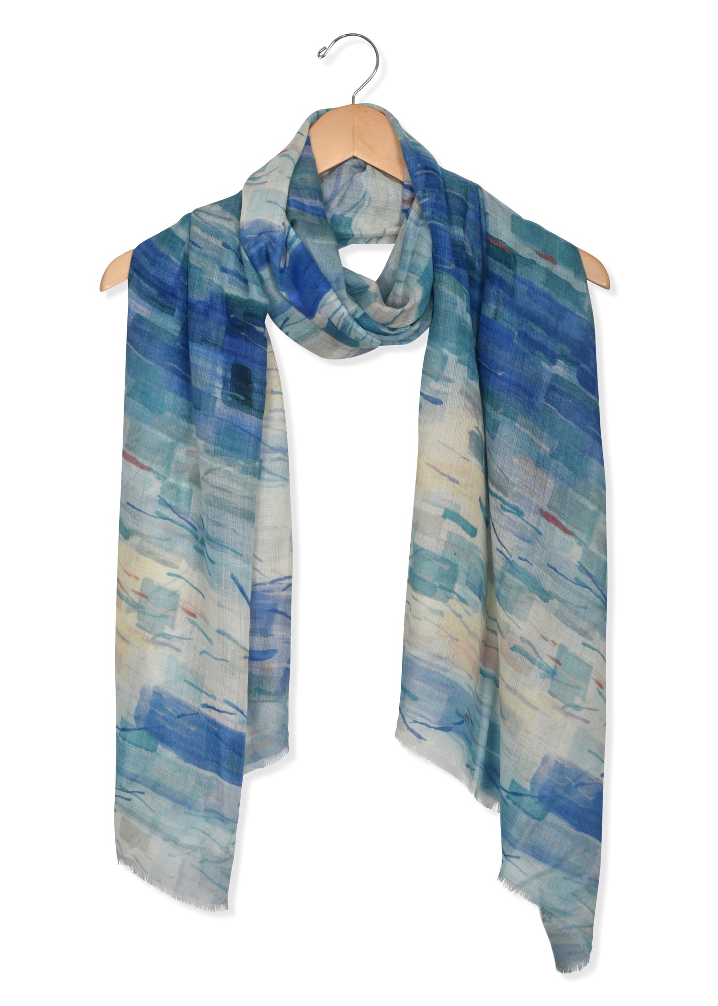 womens blue modal scarf wrap