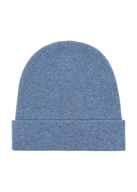 Women's cashmere beanie hat in Dingy Blue